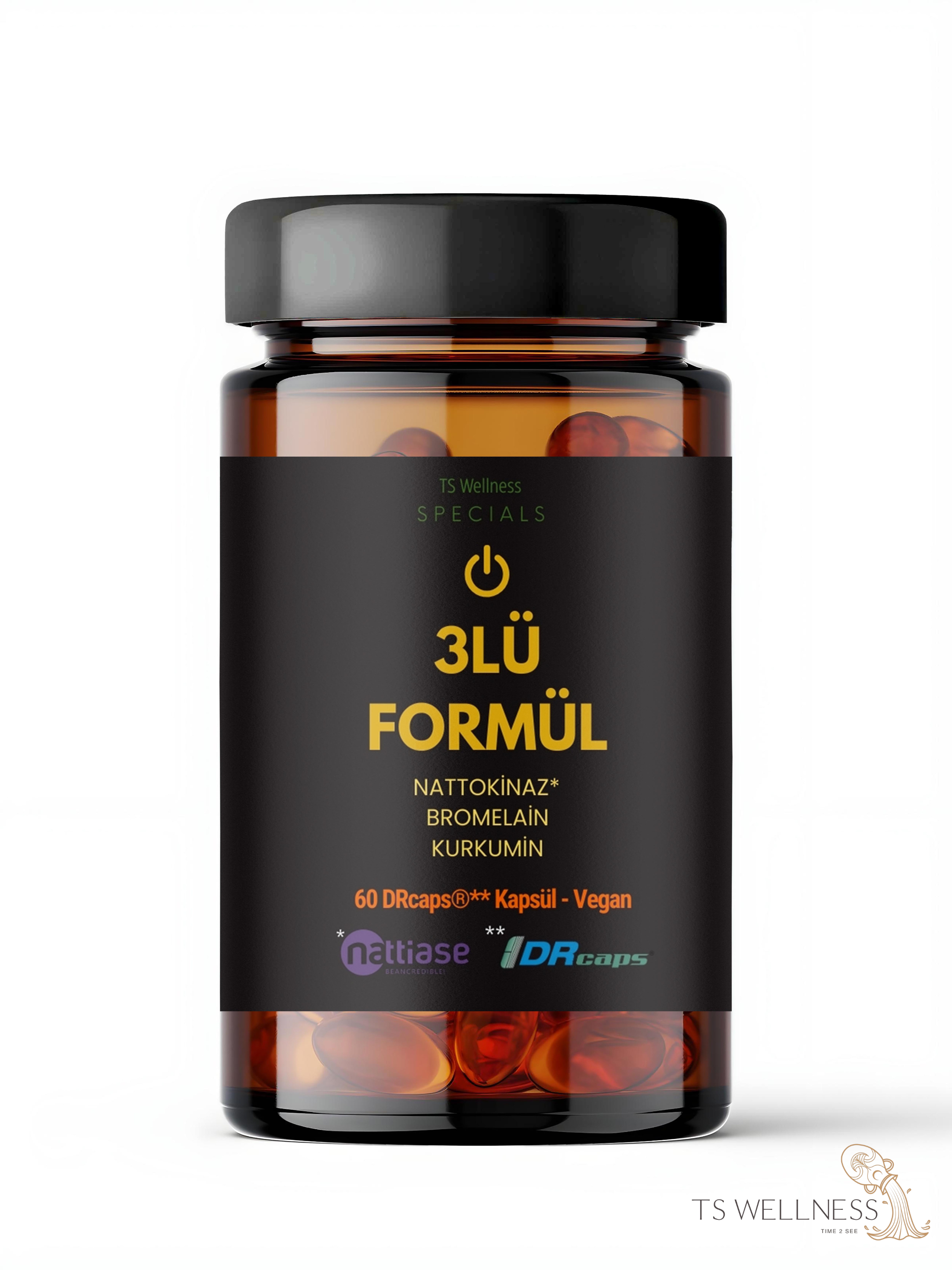 Nattokinaz Bromelain Kurkumin 3’lü Formül – DRcaps® | TS Wellness